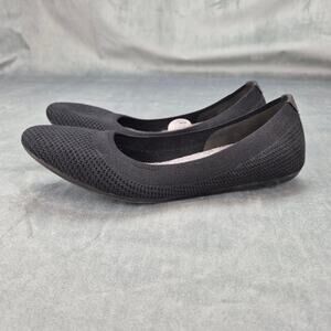 Allbirds Tree Breezers Womens Black Knit Ballet Flats Comfort Shoes Size 10